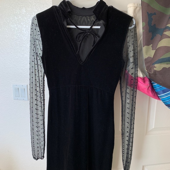 Intimately free people mesh polka dot velvet desss - Picture 3 of 4